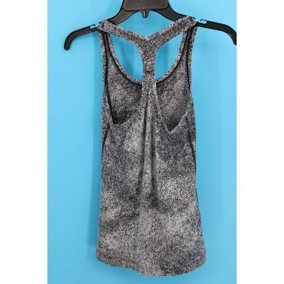 Lululemon 4 Cool Racerback II Luon Spray Jacquard White Black Tank Top RARE - Picture 7 of 7
